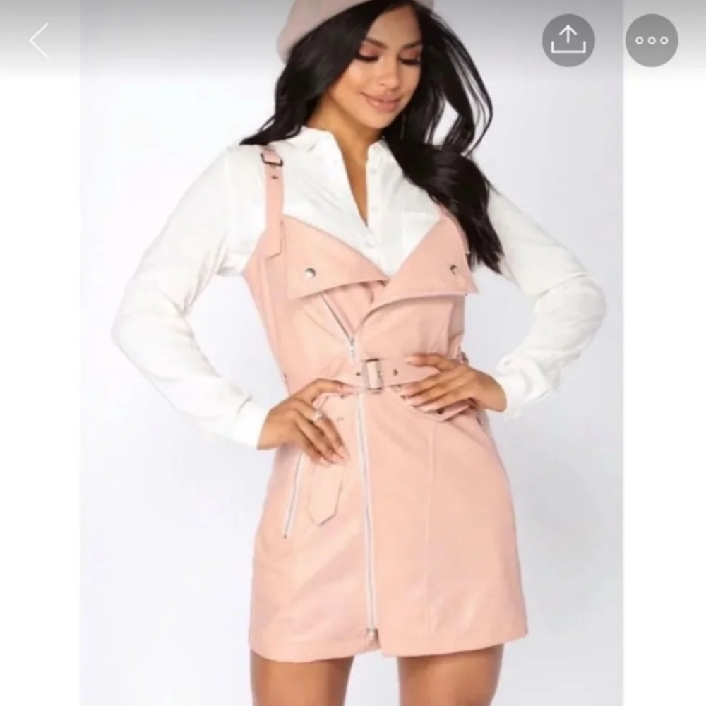 Pink leather dress